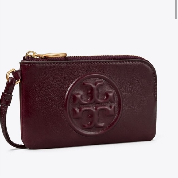 TORY BURCH PERRY BOMBÉ GLAZED TOP-ZIP CARD - Picture 1 of 7